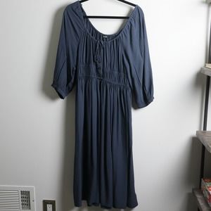 NWT Madewell Scoop Neck Mid-Length Navy Blue Dress